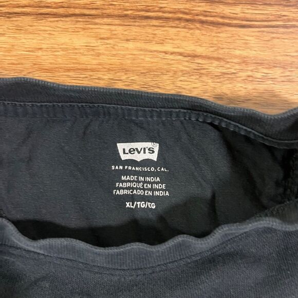 Levi's Sweatshirt Men Black Crew Neck Spell Out Logo Long Sleeve Sweater Size XL - Picture 2 of 8